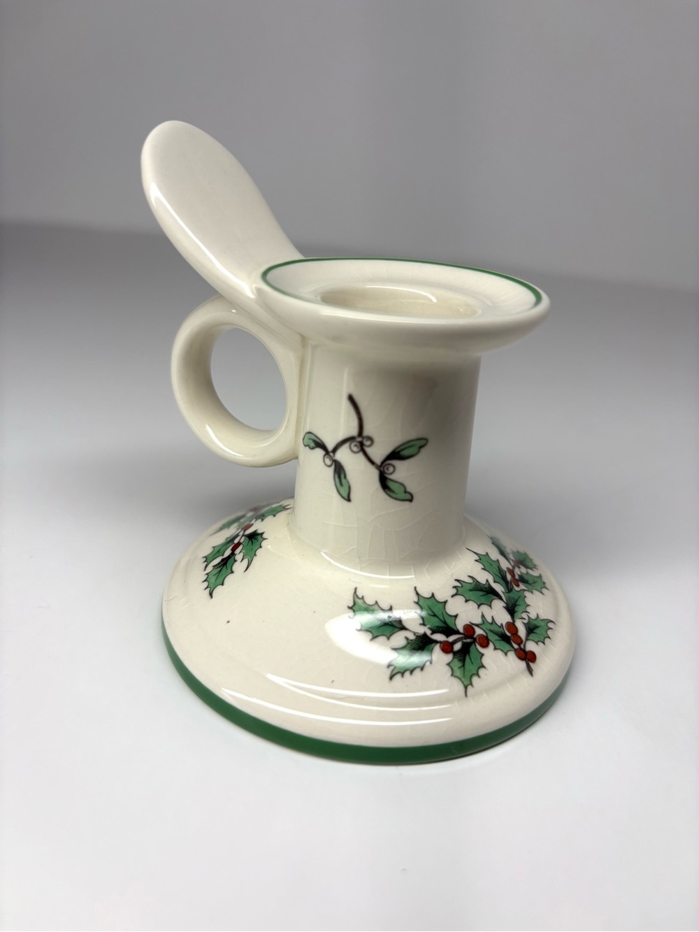 Spode White Cream Ceramic Base with Green Marking
